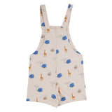 Mayoral Mustard Top & Beige Safari Print Dungaree Set