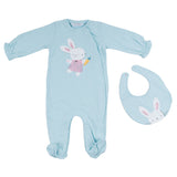 Mayoral Aqua Bunny And Carrot Graphic Footie Set