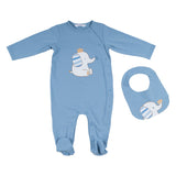 Mayoral Blue Sleepsuit Set With Crowned Elephant Graphic