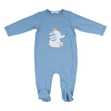 Mayoral Blue Sleepsuit Set With Crowned Elephant Graphic