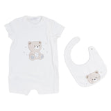 Mayoral White Teddy Bear Graphic Playsuit
