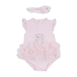 Mayoral Pink Cotton & Tulle Babysuit Set