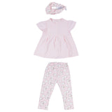Mayoral Pink Flutter-Sleeve Tunic Top Set