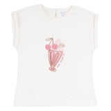 Mayoral White Top & Pink Cherry Print Leggings Set