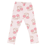 Mayoral White Top & Pink Cherry Print Leggings Set