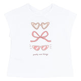 Mayoral Coral Pink Cotton Leggings Set With Bow Print