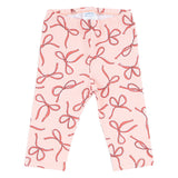 Mayoral Coral Pink Cotton Leggings Set With Bow Print