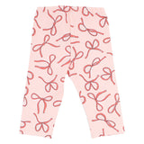 Mayoral Coral Pink Cotton Leggings Set With Bow Print