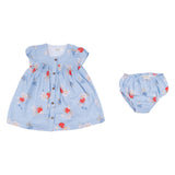 Mayoral Blue Strawberry And Daisy Print Dress
