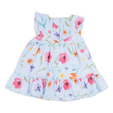 Mayoral Blue Dress With Colourful Floral Print