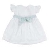 Mayoral Ivory Dress With Green Floral Waistband