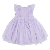Mayoral Lilac Spotted Tulle Dress Set With Ruffles
