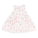 Mayoral Beige Floral Dress & Pink Cardigan Set