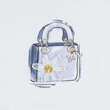 Mayoral White T-Shirt With Blue Handbag Print