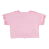 Mayoral Pink Cotton Tie Front T-Shirt With Pretty Sleeves