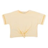 Mayoral Lime Tie Front T-Shirt With Pretty Sleeves
