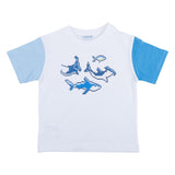 Mayoral White T-Shirt With Sharks Graphic Print