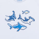 Mayoral White T-Shirt With Sharks Graphic Print