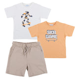 Mayoral White, Yellow & Beige Shorts Set