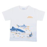 Mayoral White And Peach Shark Shorts Set