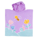 Mayoral Lilac Purple Flowers & Bees Poncho Towel