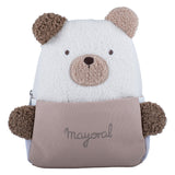 Mayoral Beige Boucle Teddy Bear Backpack
