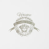 Versace White Laurel Crest Graphic Blanket