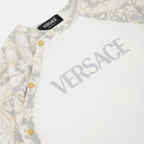 Versace White Logo Graphic Sleepsuit