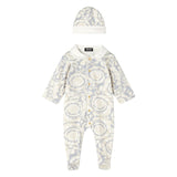 Versace Grey Barocco Print Sleepsuit
