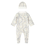 Versace Grey Barocco Print Sleepsuit