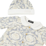 Versace Grey Barocco Print Sleepsuit