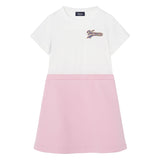 Versace White & Pink Campus Logo Graphic T-Shirt Dress