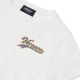 Versace White & Pink Campus Logo Graphic T-Shirt Dress