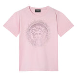 Versace Pink Medusa Crystal Embellishments T-Shirt