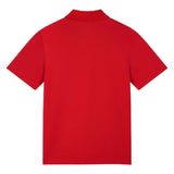 Versace Red Pique Polo Shirt With Gold Medusa Logo