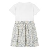 Versace White & Grey T-Shirt Dress With Logo Graphic Print