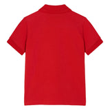 Versace Red Pique Polo Shirt With Gold Medusa Logo