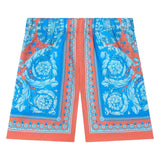 Versace Blue Electric Barocco Print Shorts