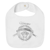 Versace White Laurel Crest Graphic Bib