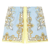 Versace Blue & Yellow Shorts With Barocco Print