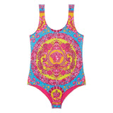 Versace Girls Pink & Blue Electric Barocco Print Swimsuit