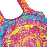 Versace Girls Pink & Blue Electric Barocco Print Swimsuit