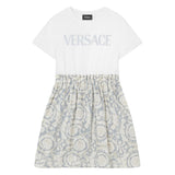 Versace White Logo Graphic Print T-Shirt Dress