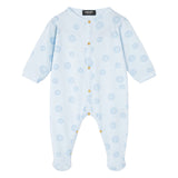 Versace Blue Medusa Dots All-Over Print Sleepsuit