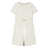 Versace Beige Dress With Gold Medusa 95 Hardware