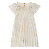 Versace Beige Whisper Barocco Pleated Dress
