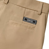 Versace Beige Cotton Logo Label Shorts