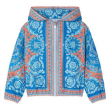 Versace Blue All-Over Electric Barocco Print Windbreaker