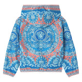 Versace Blue All-Over Electric Barocco Print Windbreaker