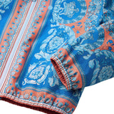 Versace Blue All-Over Electric Barocco Print Windbreaker